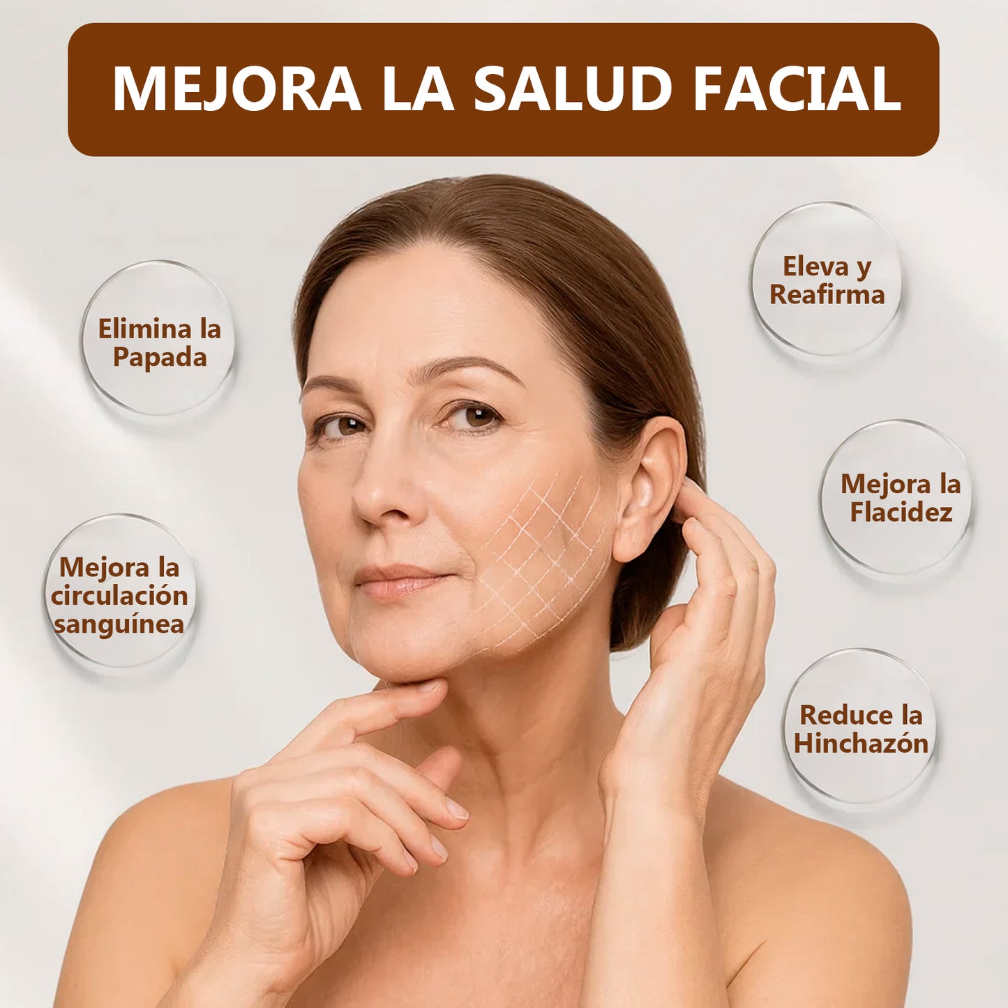 Brocha Facial para Contorno Linfático